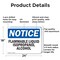 Signmission Flammable Liquid Isopropanol Alcohol OSHA Notice Sign, Aluminum, 24in W x 18in L, 2PK OS-2PACK-NS-A-1824-L-12763 - alternate 2